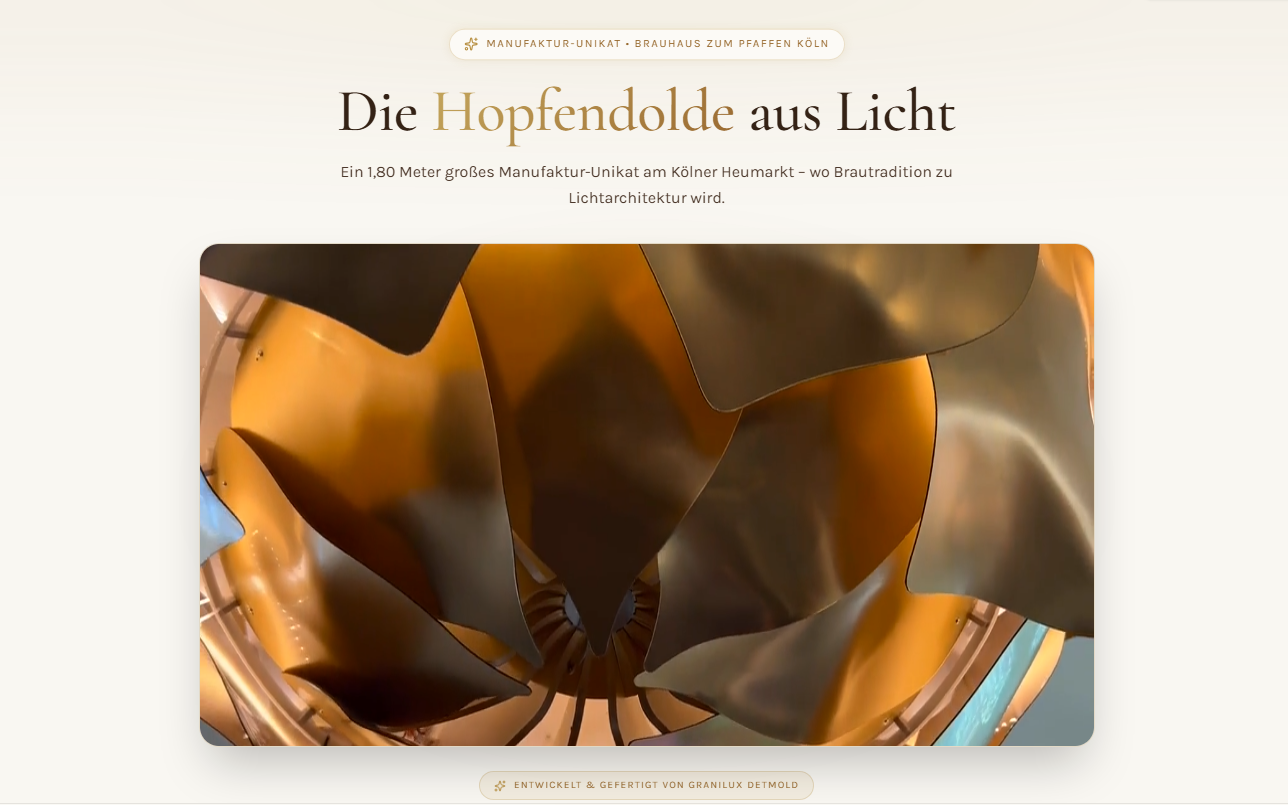 Brauhaus zum Pfaffen – Die Hopfendolde aus Licht – Website-Referenz Local SEO OWL